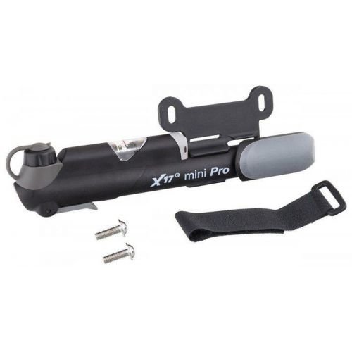 Насос X17 Mini Pro пласт. 9", с манометром, schrader/presta, черный